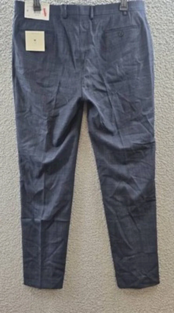 Calvin Klein Wool Blend Slim Fit Suit Pants Men's 38x32 Blue Hook & Tab Closure